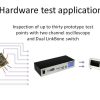 HW Prototype test probe switching with LinkBone switch into oscilloscope