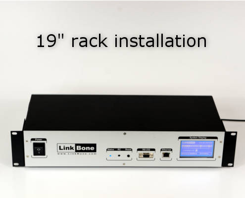 LinkBone BNC/XLR switch 19-inch rack installation for industrial/test automation use